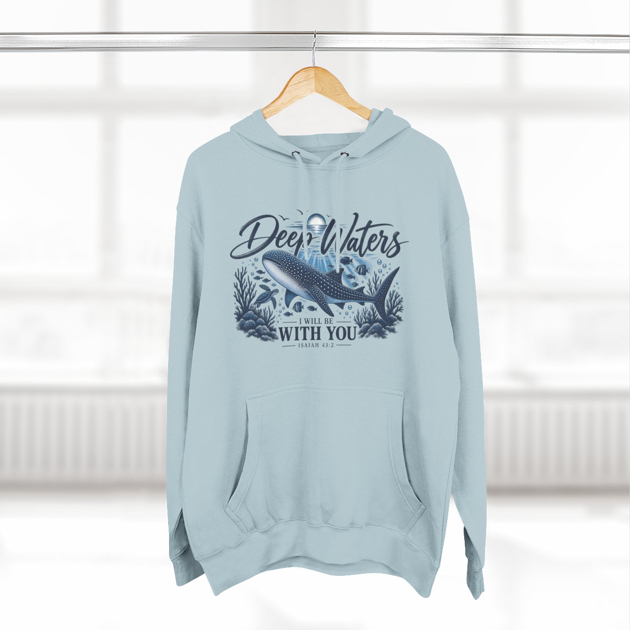 Deep Waters Whale Hoodie – "Deep Waters With You" Nautical Graphic Hoodie