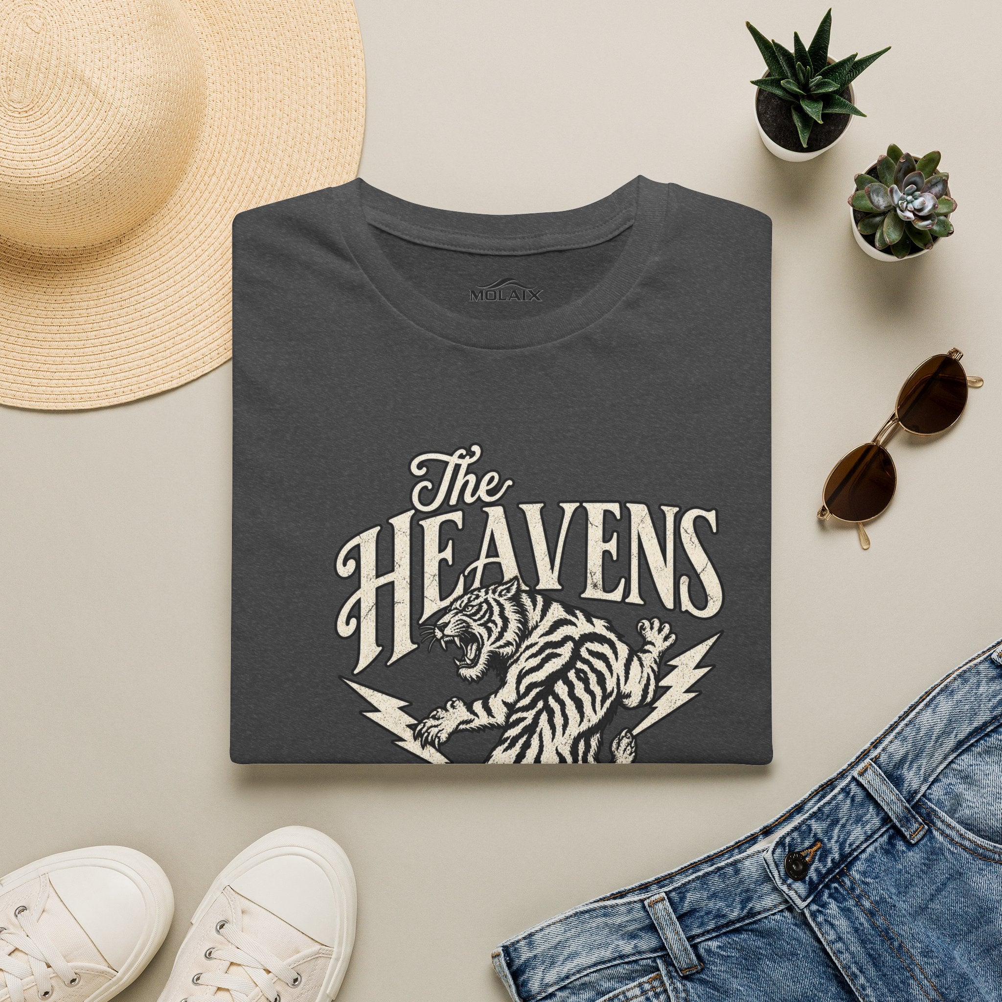The Heavens Roaring Tiger T-Shirt — Vintage Lightning Rock Graphic Tee