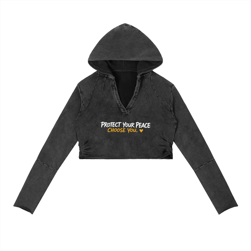 Vintage Washed Raw Edge Hoodie