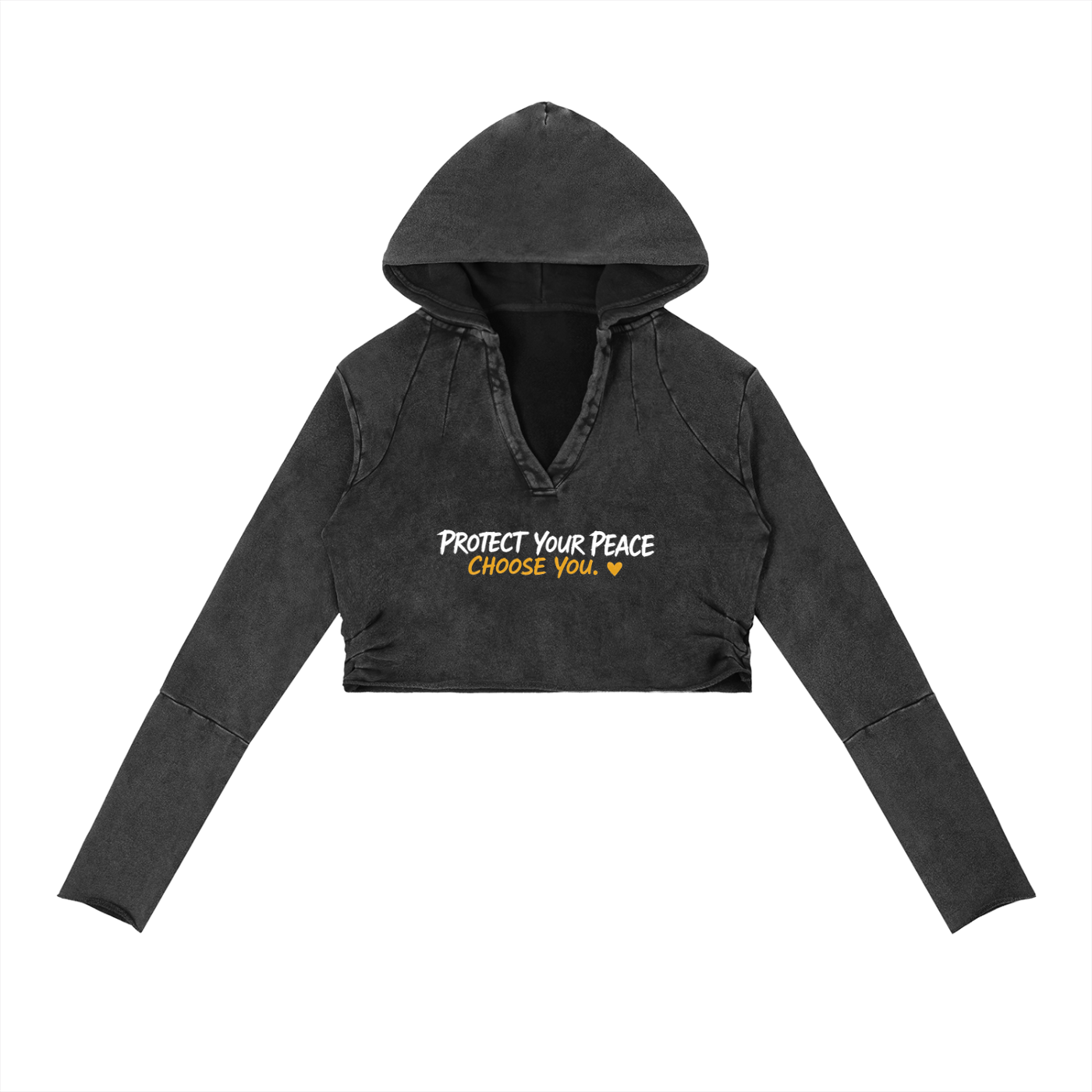 Vintage Washed Raw Edge Hoodie
