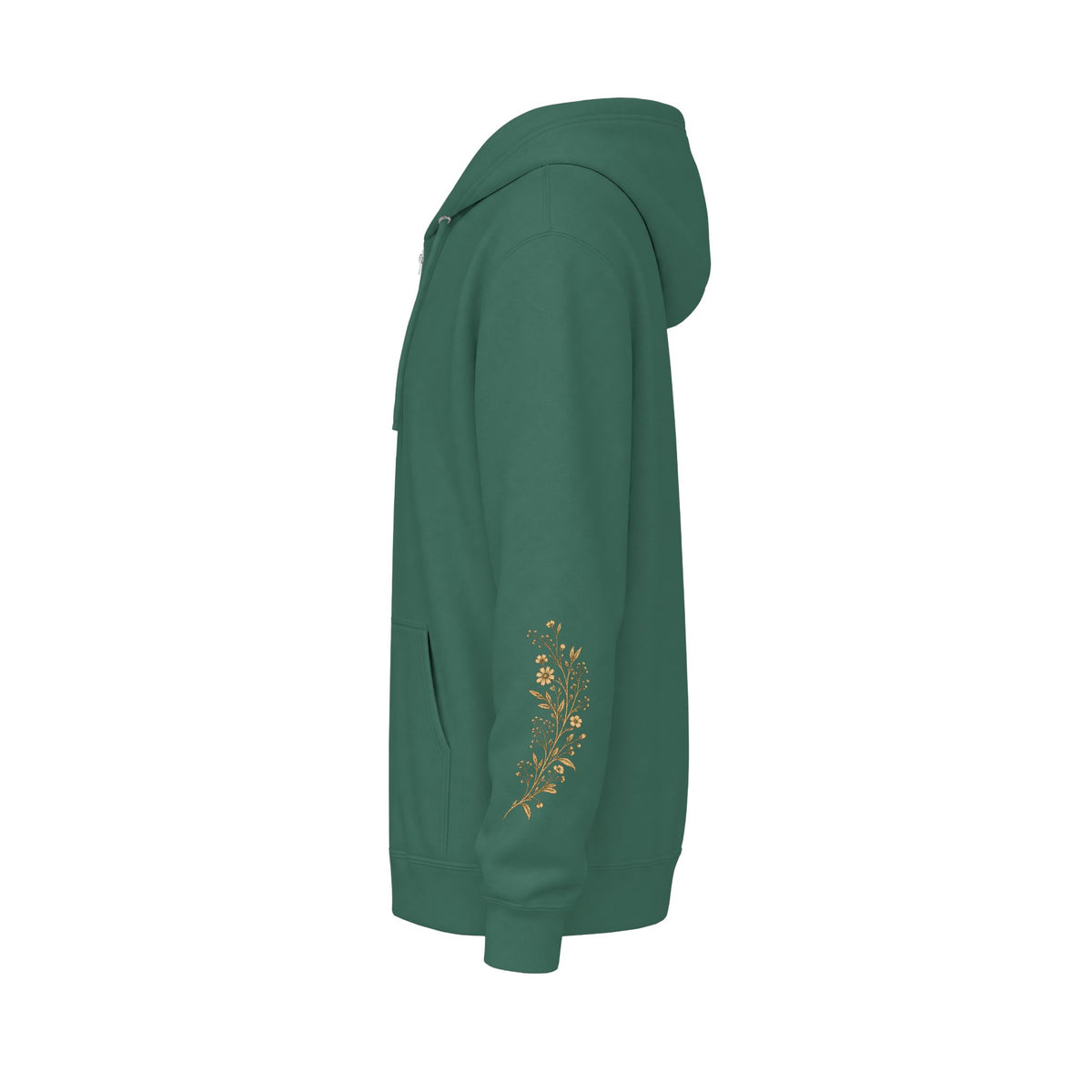 Gold Cross Zip-Up Hoodie — Christian Faith Fleece Jacket