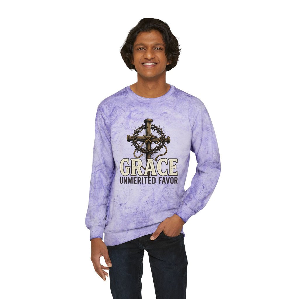 Grace "Unmerited Favor" Tie-Dye Crewneck Sweatshirt