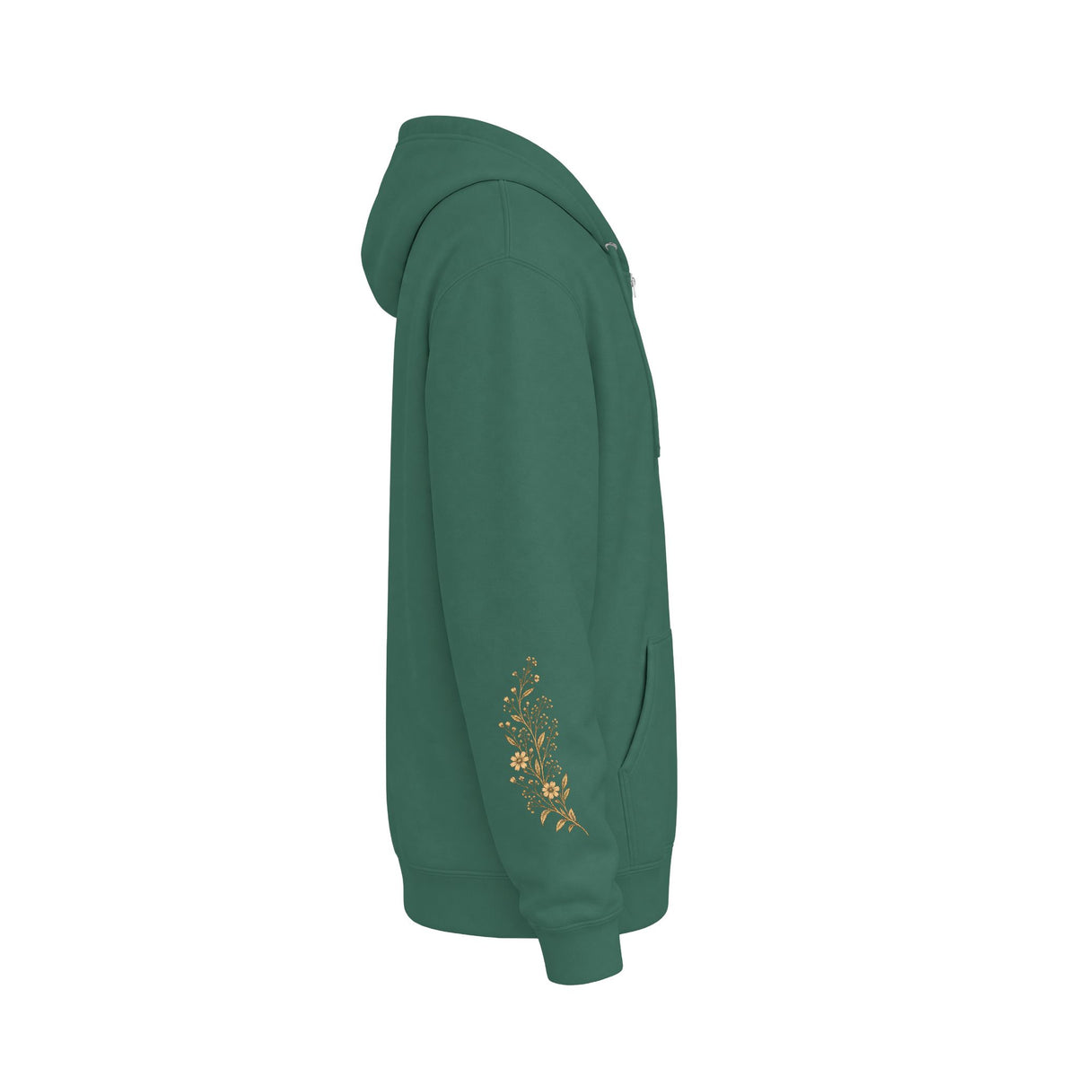Gold Cross Zip-Up Hoodie — Christian Faith Fleece Jacket