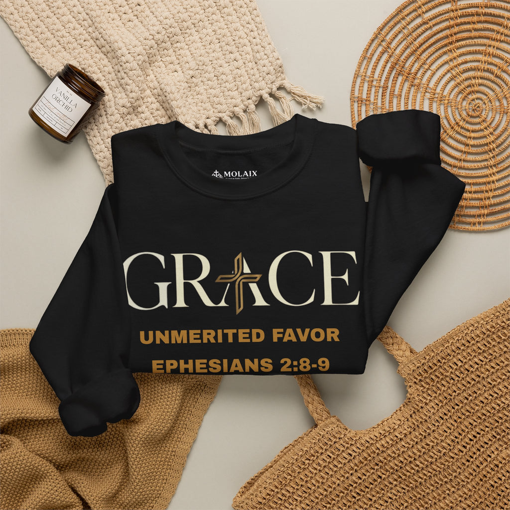Grace Unmerited Favor Philippians 2:8-9 Christian Sweatshirt