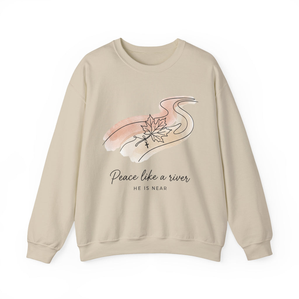 Peace Like a River Sweatshirt | Christian Autumn, Fall Leaves Scripture
