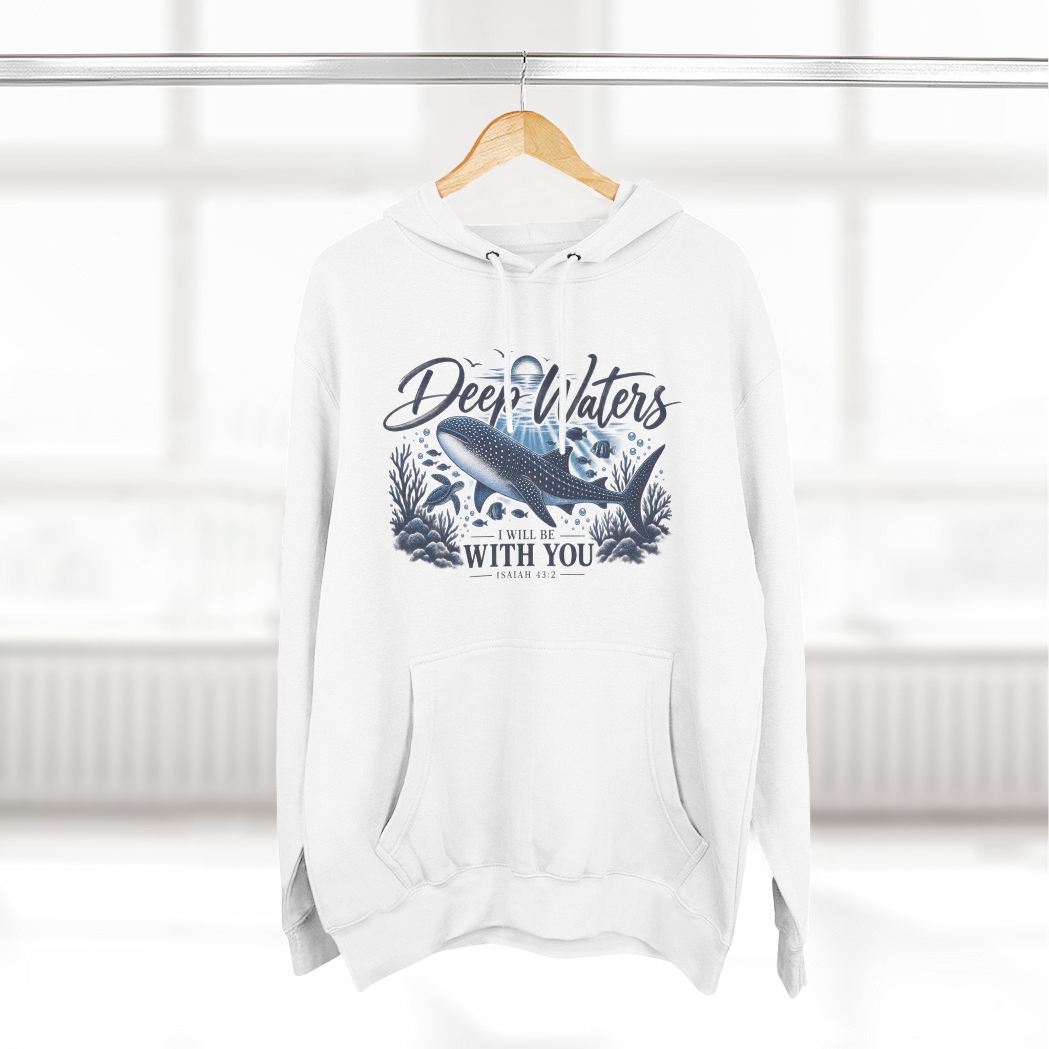 Deep Waters Whale Hoodie – "Deep Waters With You" Nautical Graphic Hoodie