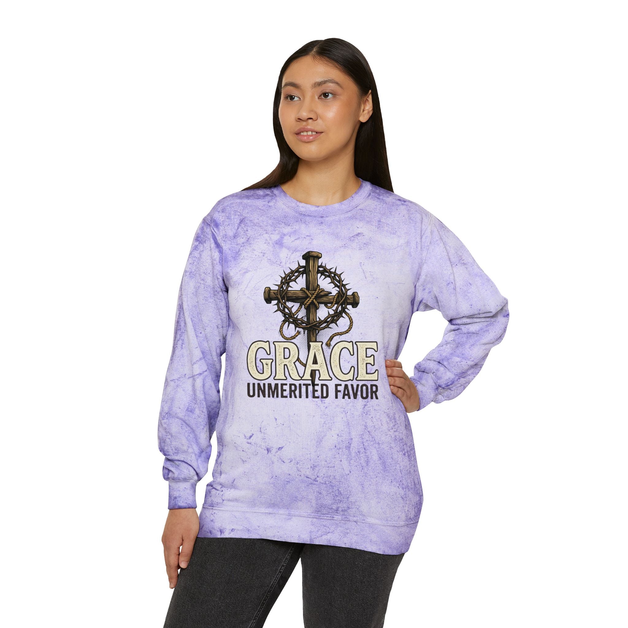 Grace "Unmerited Favor" Tie-Dye Crewneck Sweatshirt