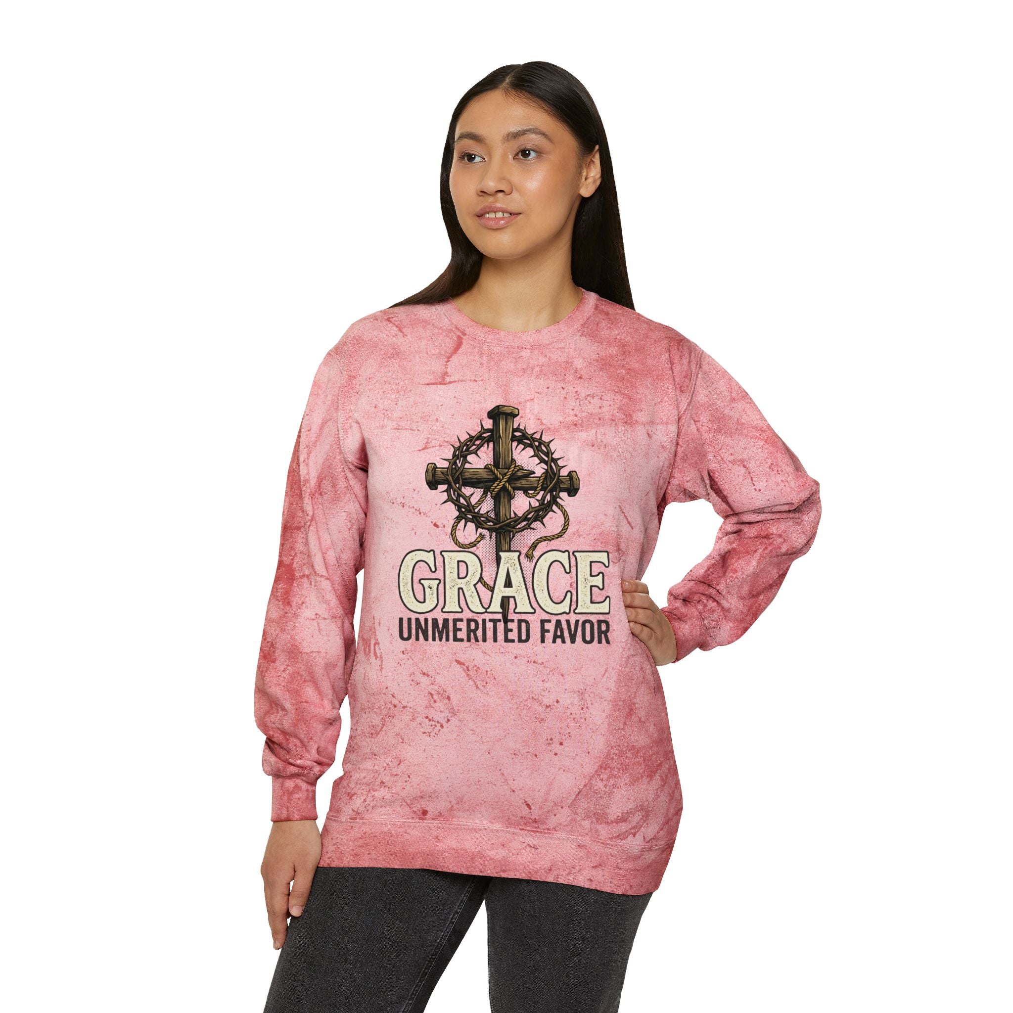 Grace "Unmerited Favor" Tie-Dye Crewneck Sweatshirt
