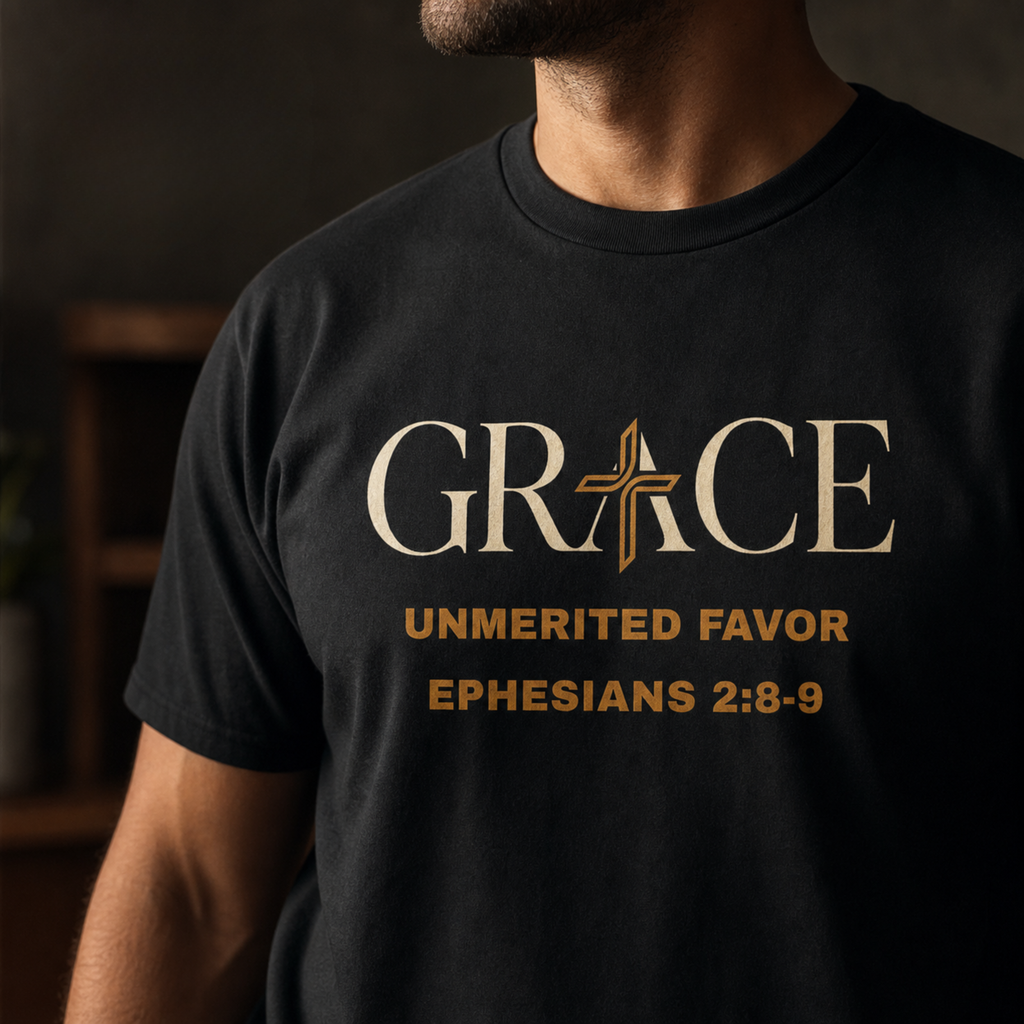 Grace Unmerited Favor Christian T-Shirt — Ephesians 2:8–9