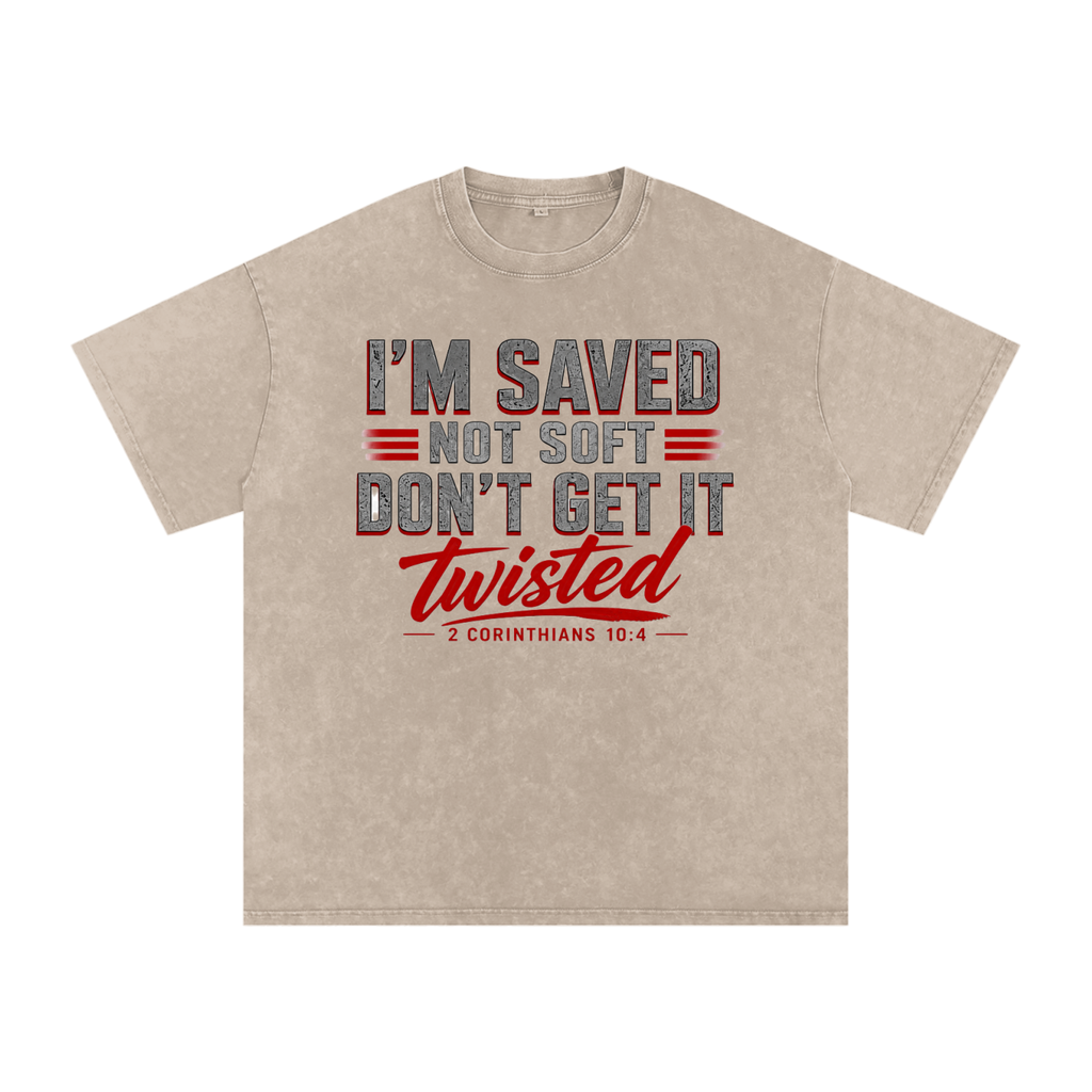 Saved Not Soft Snow-Washed Oversized T-Shirt