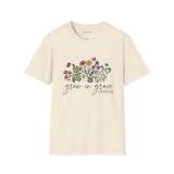 Grow in Grace Floral Christian T-Shirt