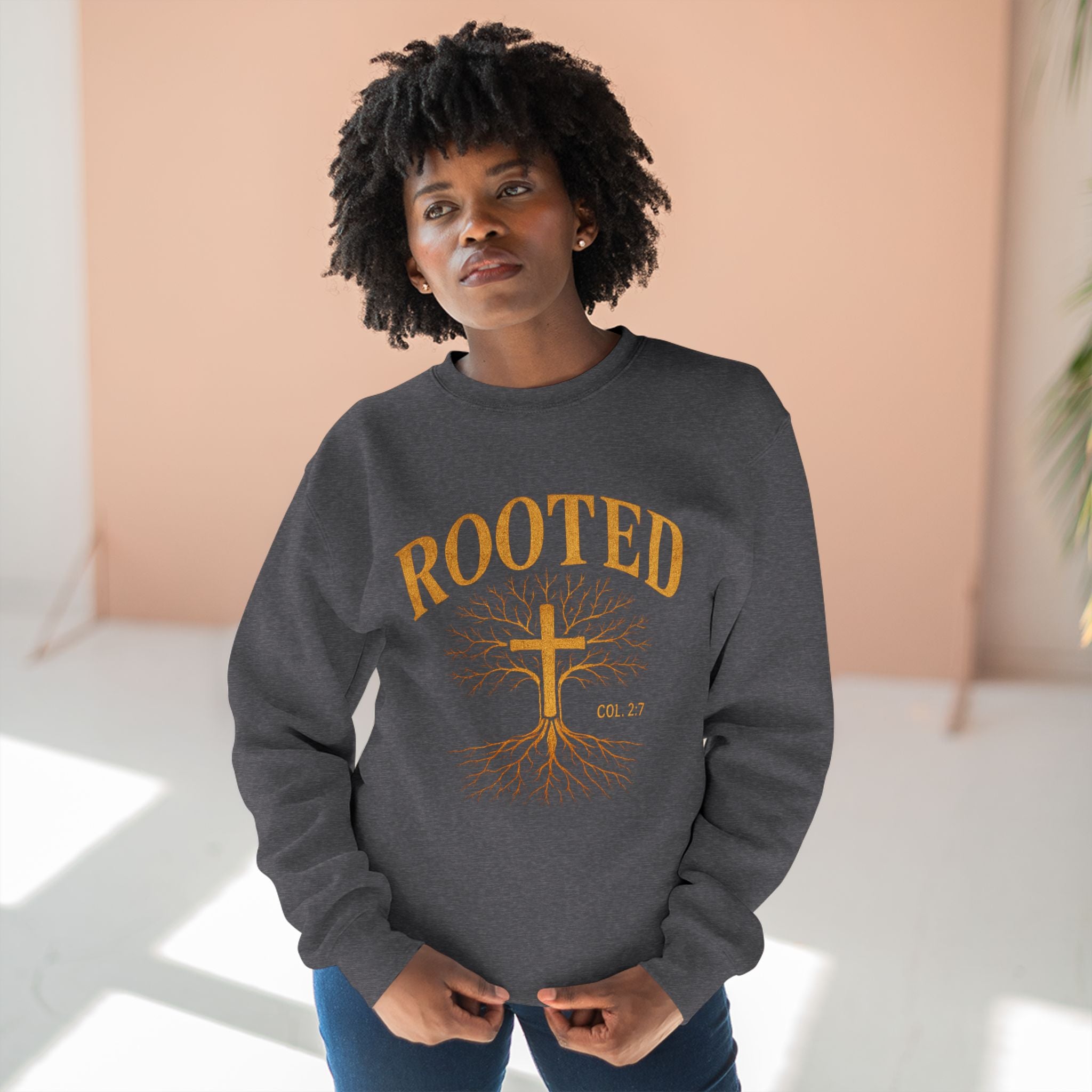 Rooted Cross Sweatshirt — Christian Faith Crewneck