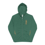 Gold Cross Zip-Up Hoodie — Christian Faith Fleece Jacket