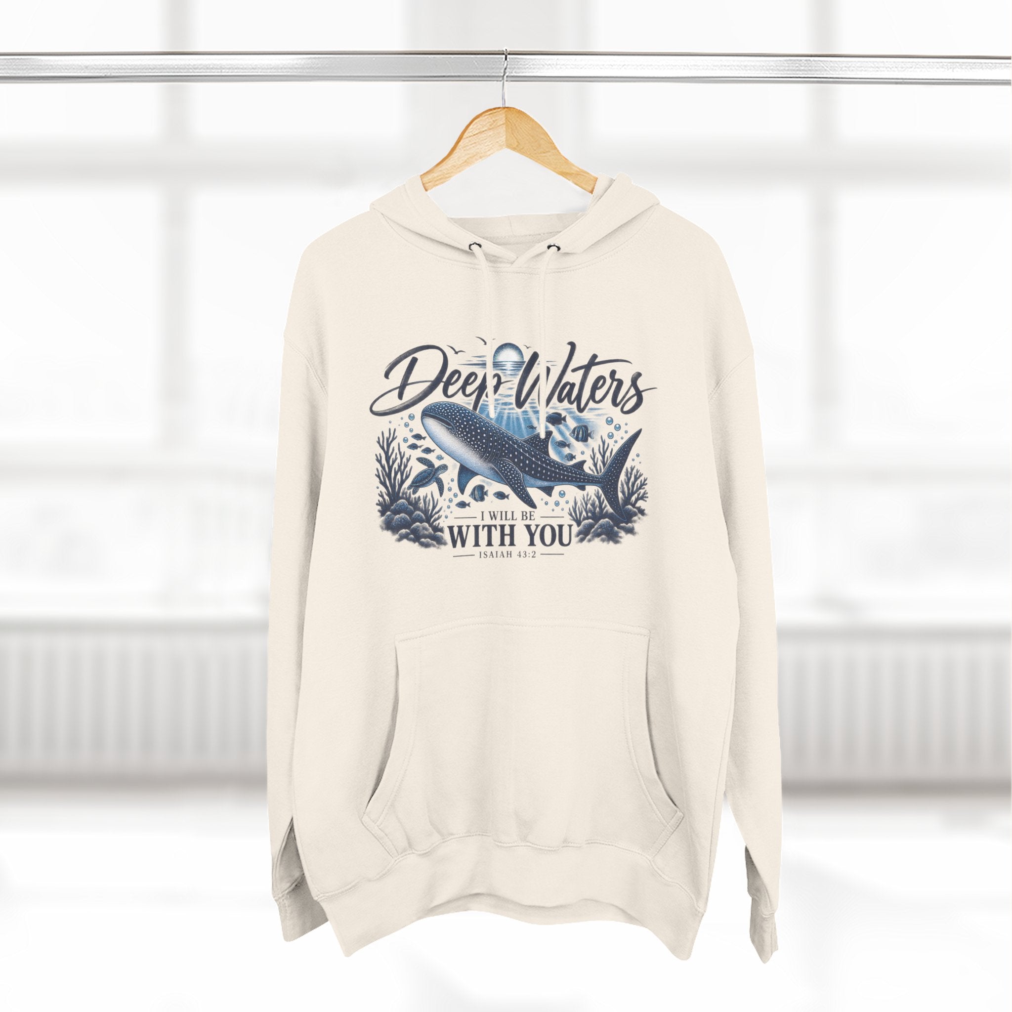 Deep Waters Whale Hoodie – "Deep Waters With You" Nautical Graphic Hoodie