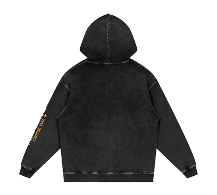 Snow Washed Loose Cotton Hoodie
