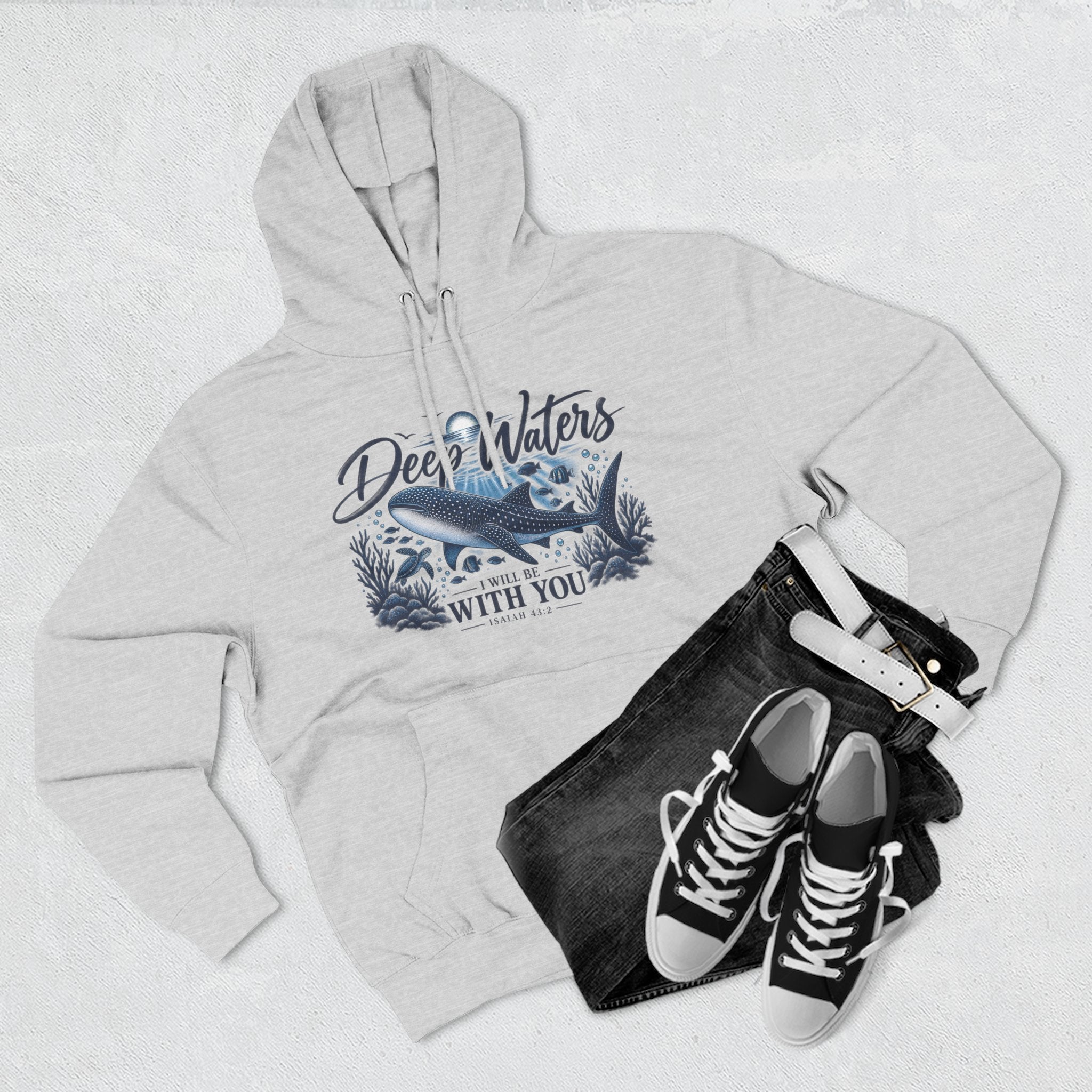 Deep Waters Whale Hoodie – "Deep Waters With You" Nautical Graphic Hoodie