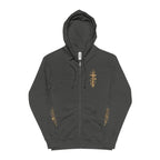 Gold Cross Zip-Up Hoodie — Christian Faith Fleece Jacket