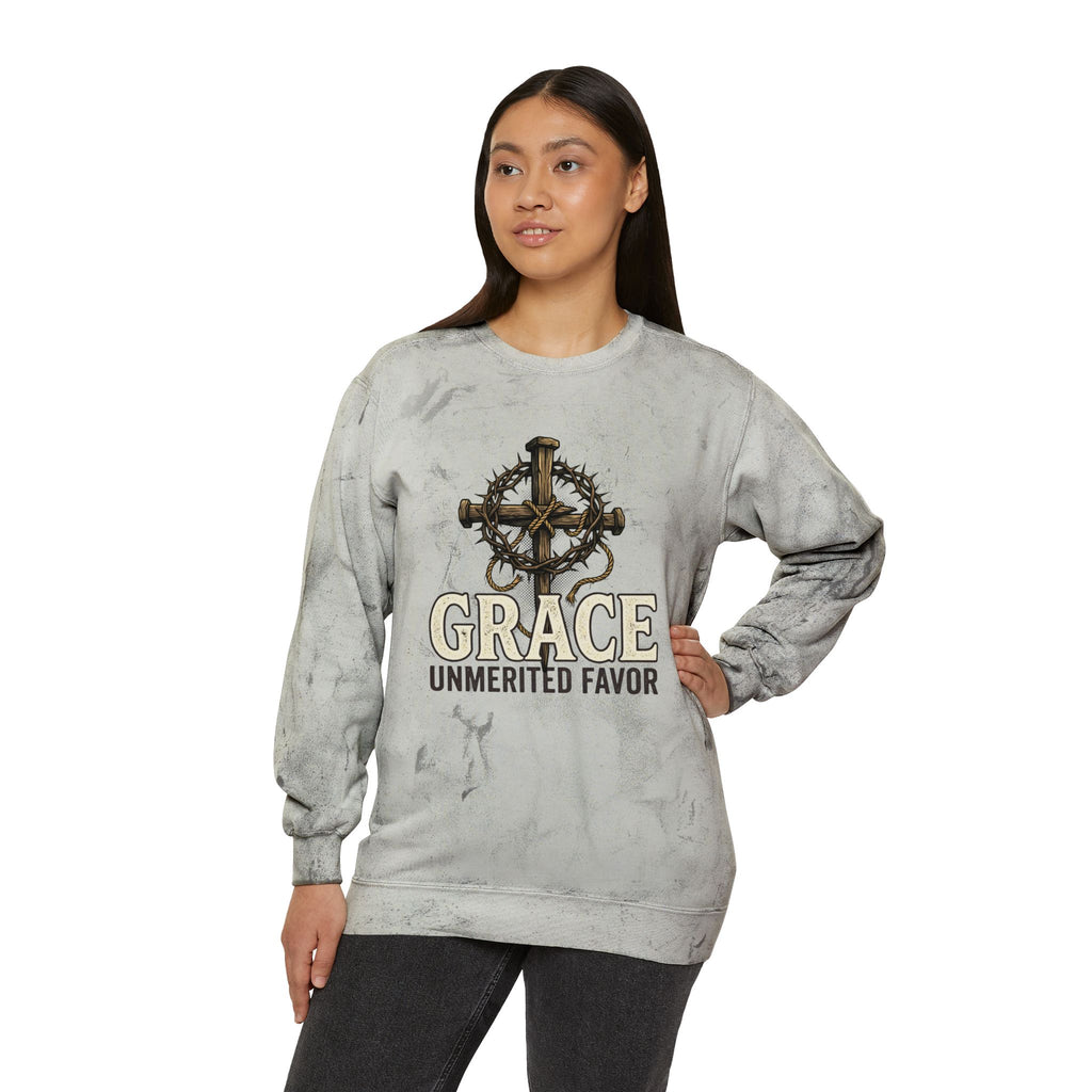 Grace "Unmerited Favor" Tie-Dye Crewneck Sweatshirt