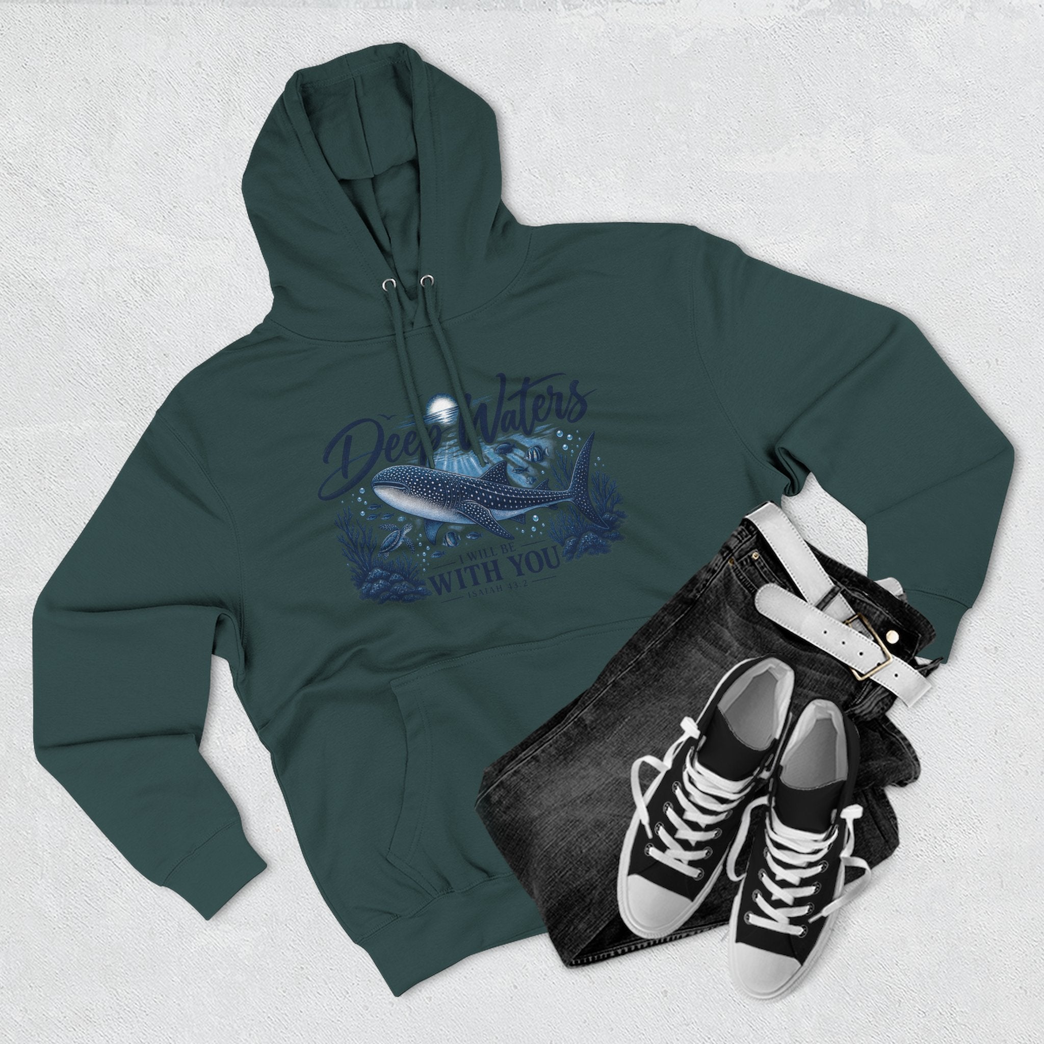 Deep Waters Whale Hoodie – "Deep Waters With You" Nautical Graphic Hoodie