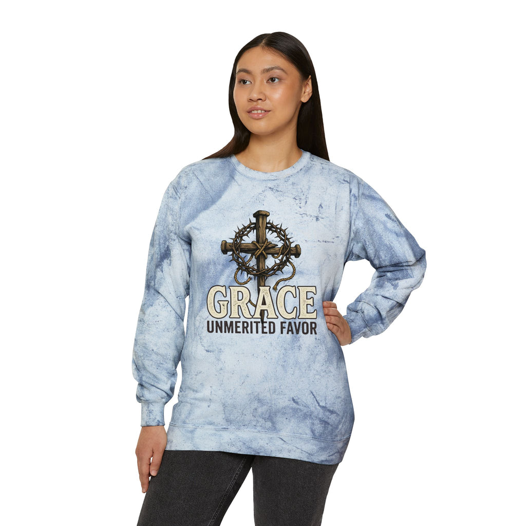 Grace "Unmerited Favor" Tie-Dye Crewneck Sweatshirt