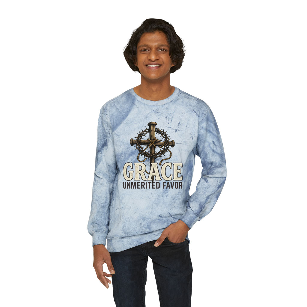 Grace "Unmerited Favor" Tie-Dye Crewneck Sweatshirt