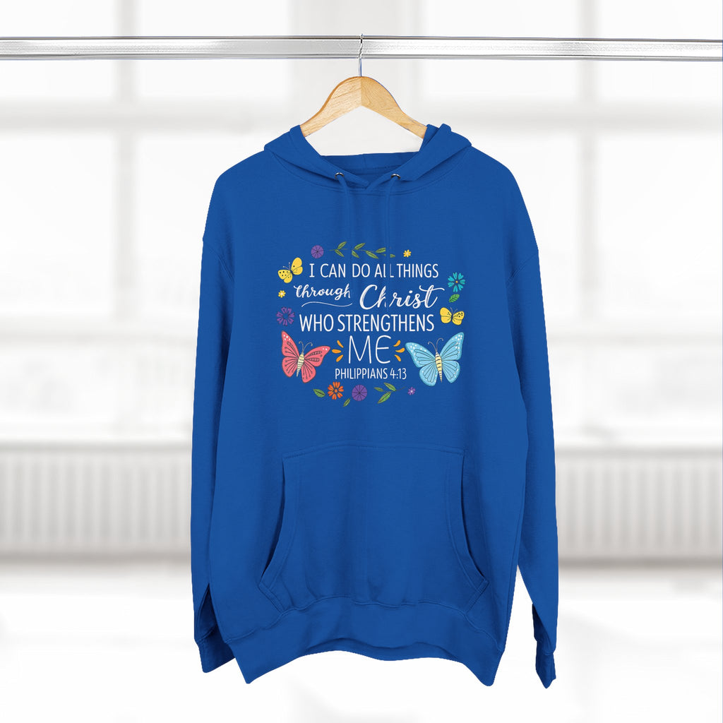 Christian Butterfly Hoodie – "I Can Do All Things Through Christ" Inspirational Pullover