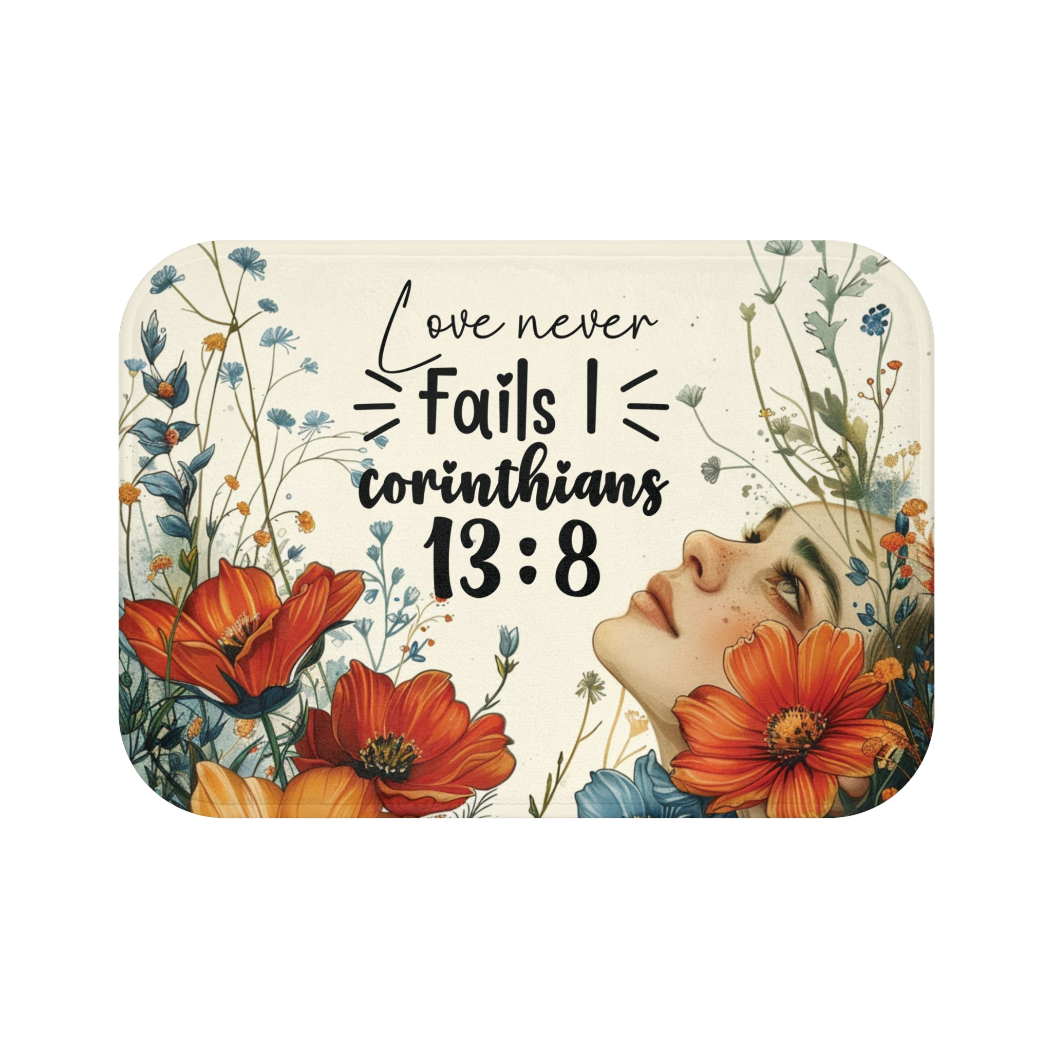 Love Never Fails Bathroom Mat