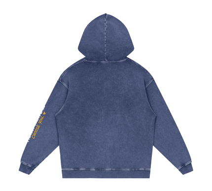 Snow Washed Loose Cotton Hoodie