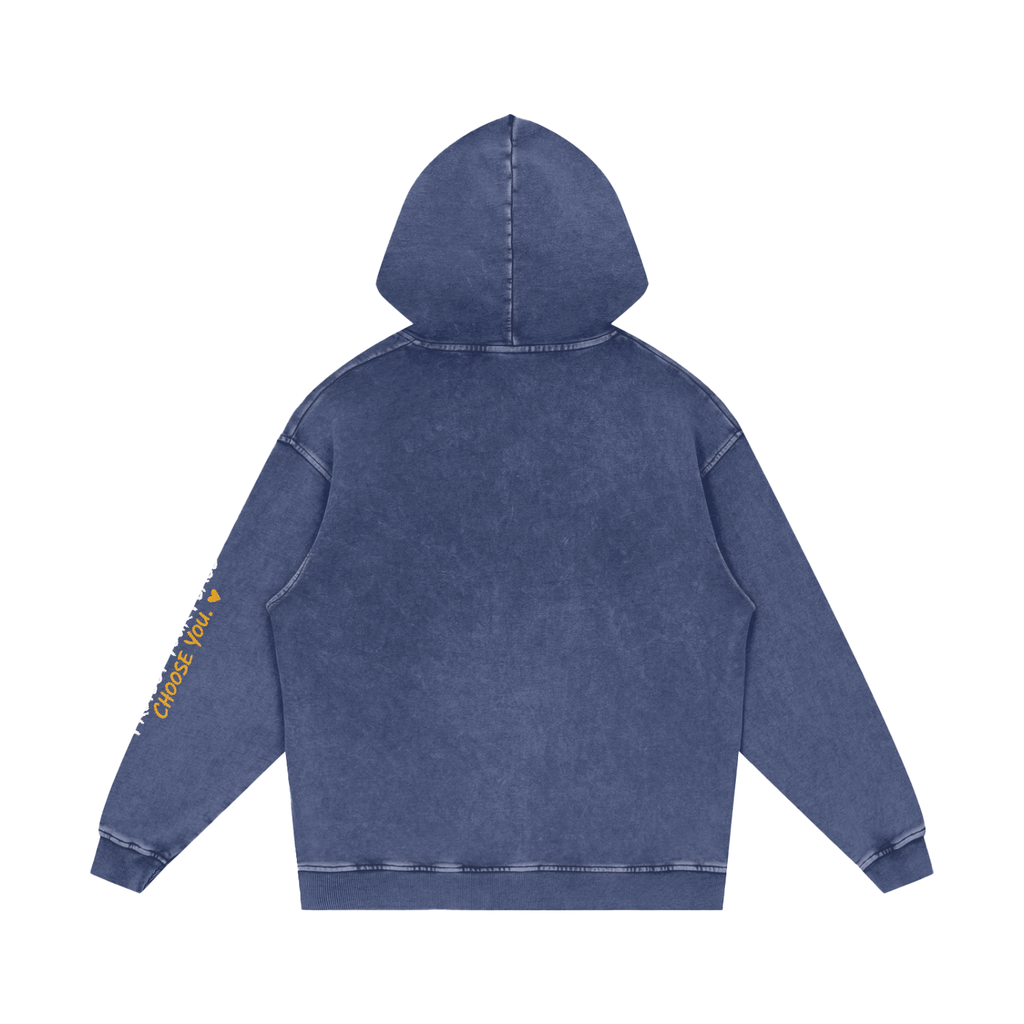 Snow Washed Loose Cotton Hoodie