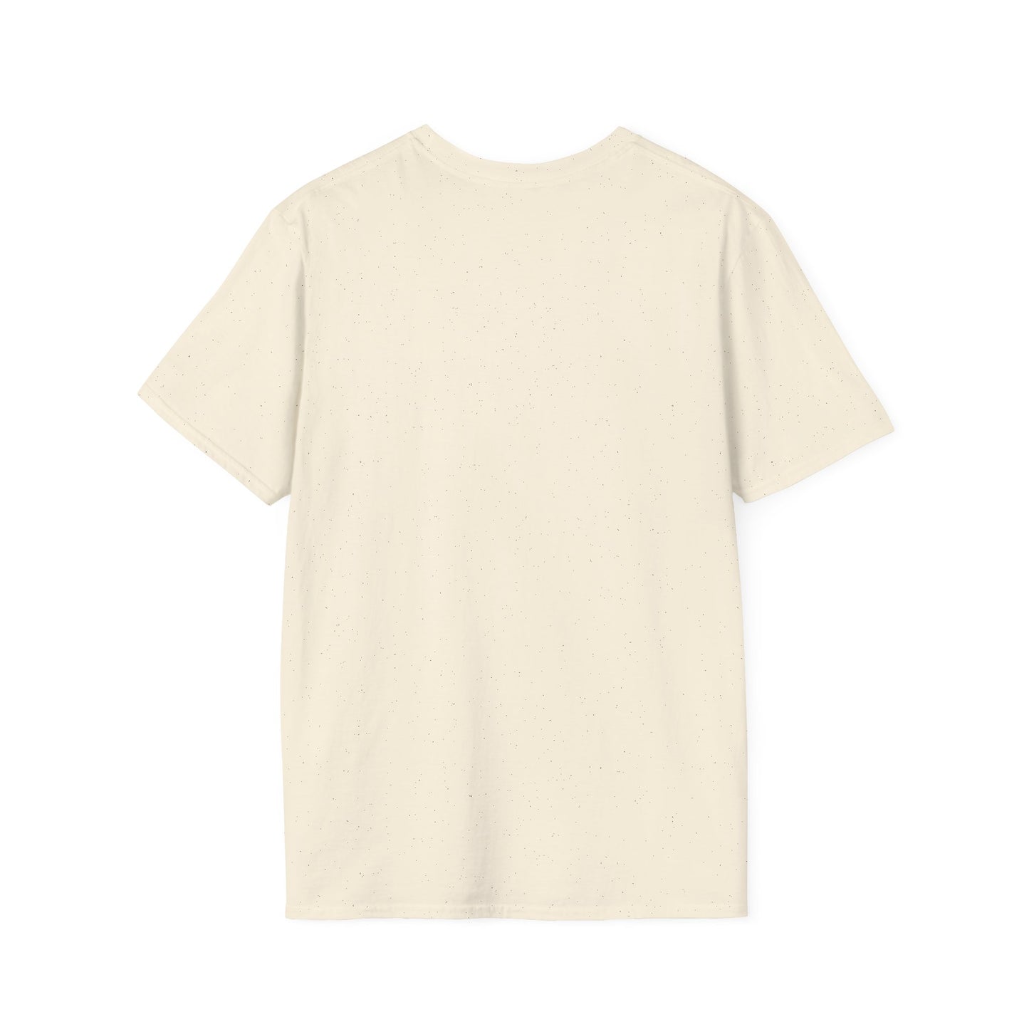Back view of the Christmas Book Lover T-Shirt in cream color, crafted from soft ring-spun cotton for comfort.