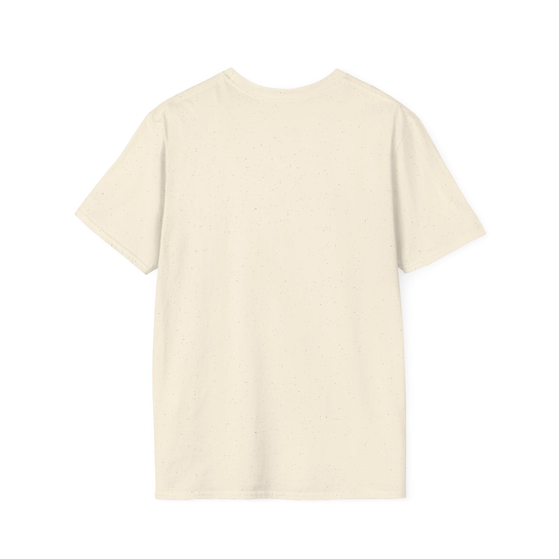 Back view of the Christmas Book Lover T-Shirt in cream color, crafted from soft ring-spun cotton for comfort.
