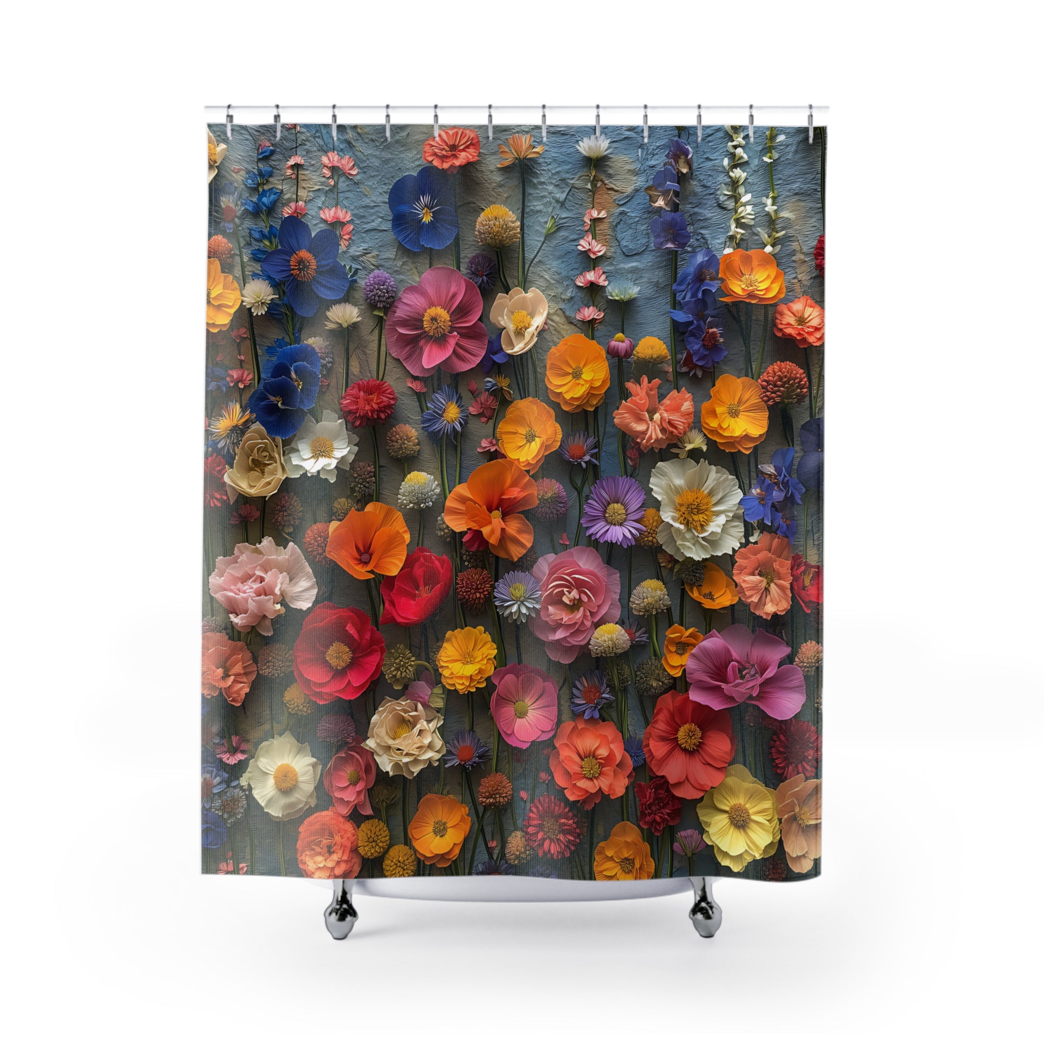 Collage of Pressed Flowers Shower Curtain