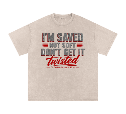 Snow Washed Oversized Cotton T-Shirt