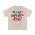 Saved Not Soft Snow-Washed Oversized T-Shirt