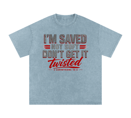 Snow Washed Oversized Cotton T-Shirt