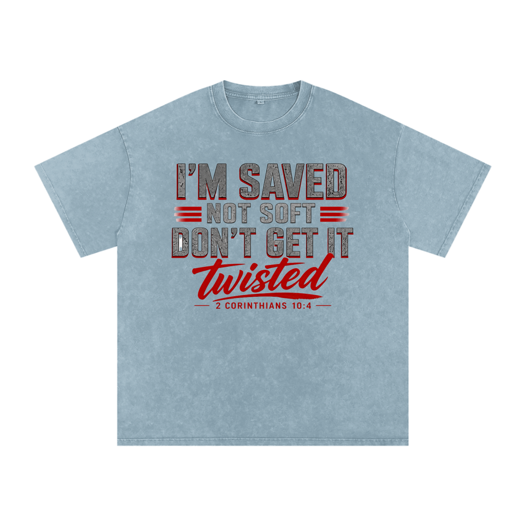 Saved Not Soft Snow-Washed Oversized T-Shirt