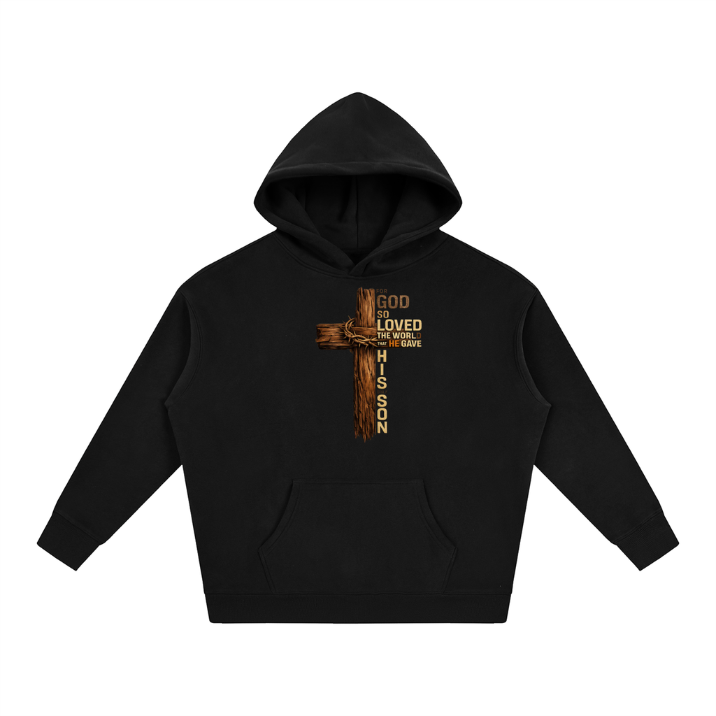 God So Loved the World Cross Hoodie – Christian Faith Streetwear