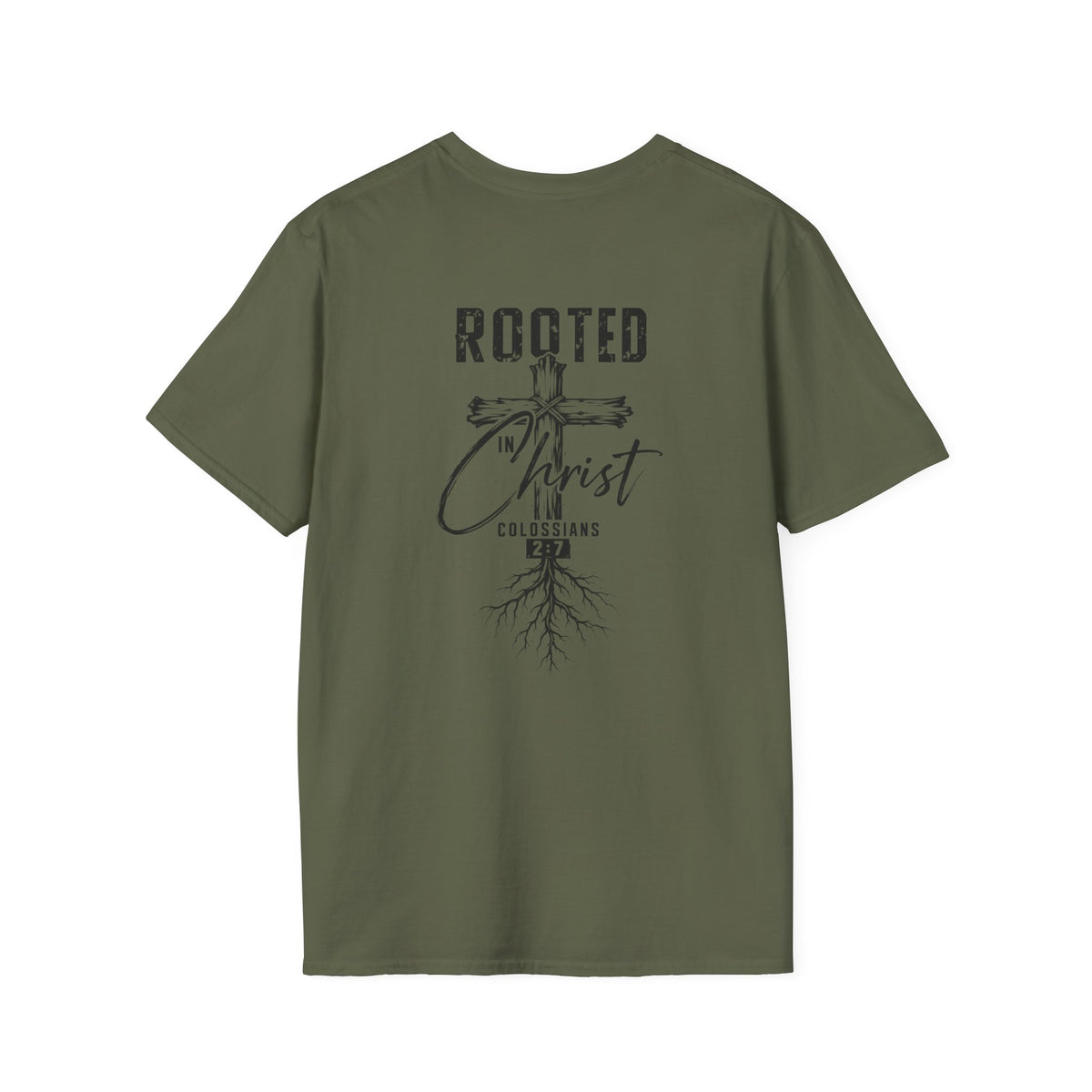 Rooted in Christ Christian Cross T-Shirt