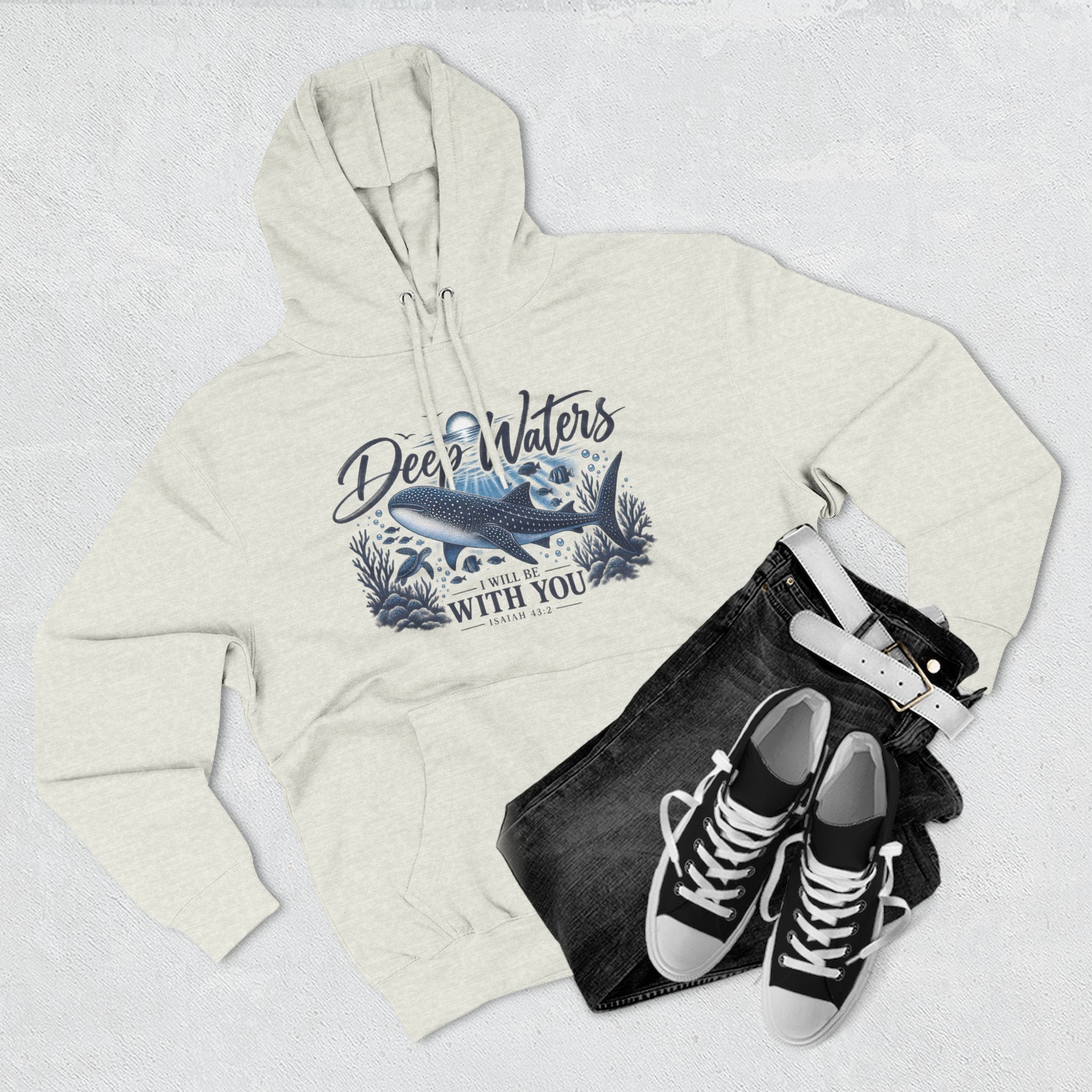 Deep Waters Whale Hoodie – "Deep Waters With You" Nautical Graphic Hoodie