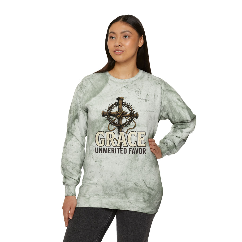 Grace "Unmerited Favor" Tie-Dye Crewneck Sweatshirt