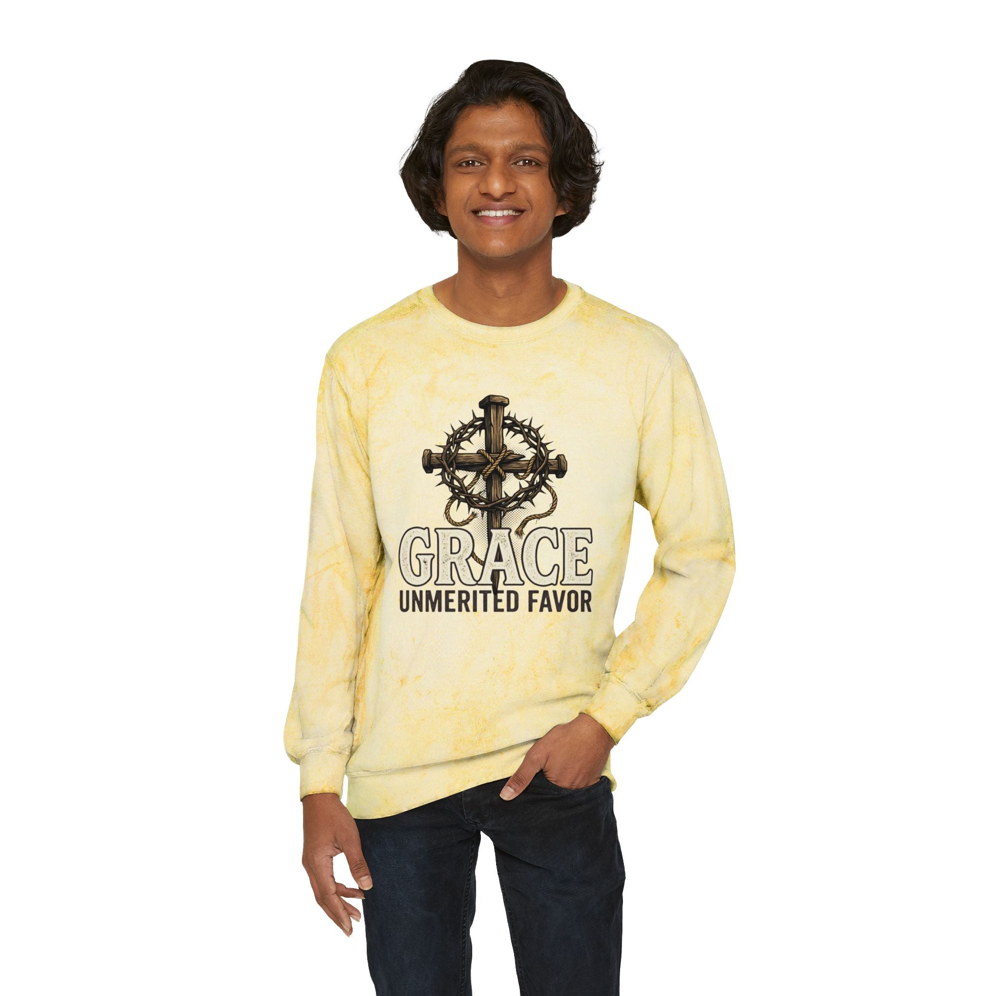 Grace "Unmerited Favor" Tie-Dye Crewneck Sweatshirt