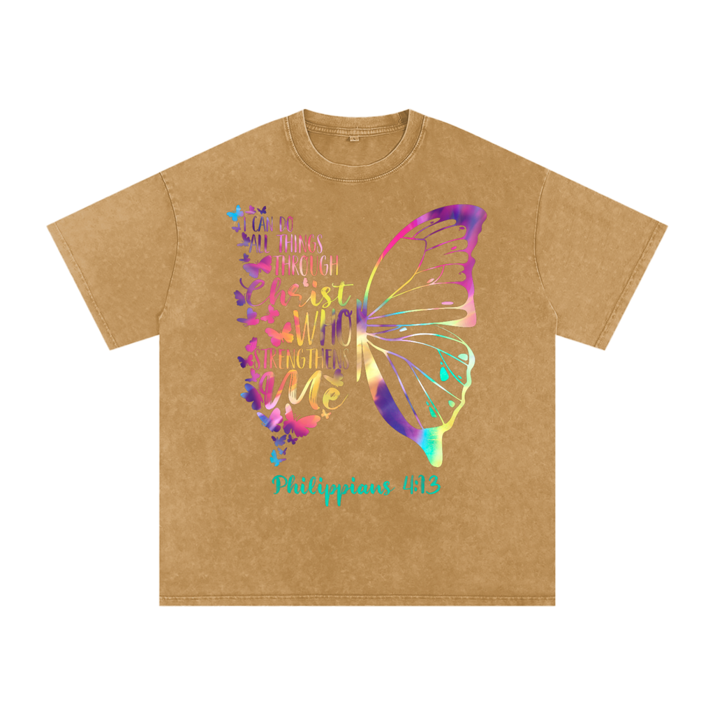 Snow Washed Oversized Cotton T-Shirt