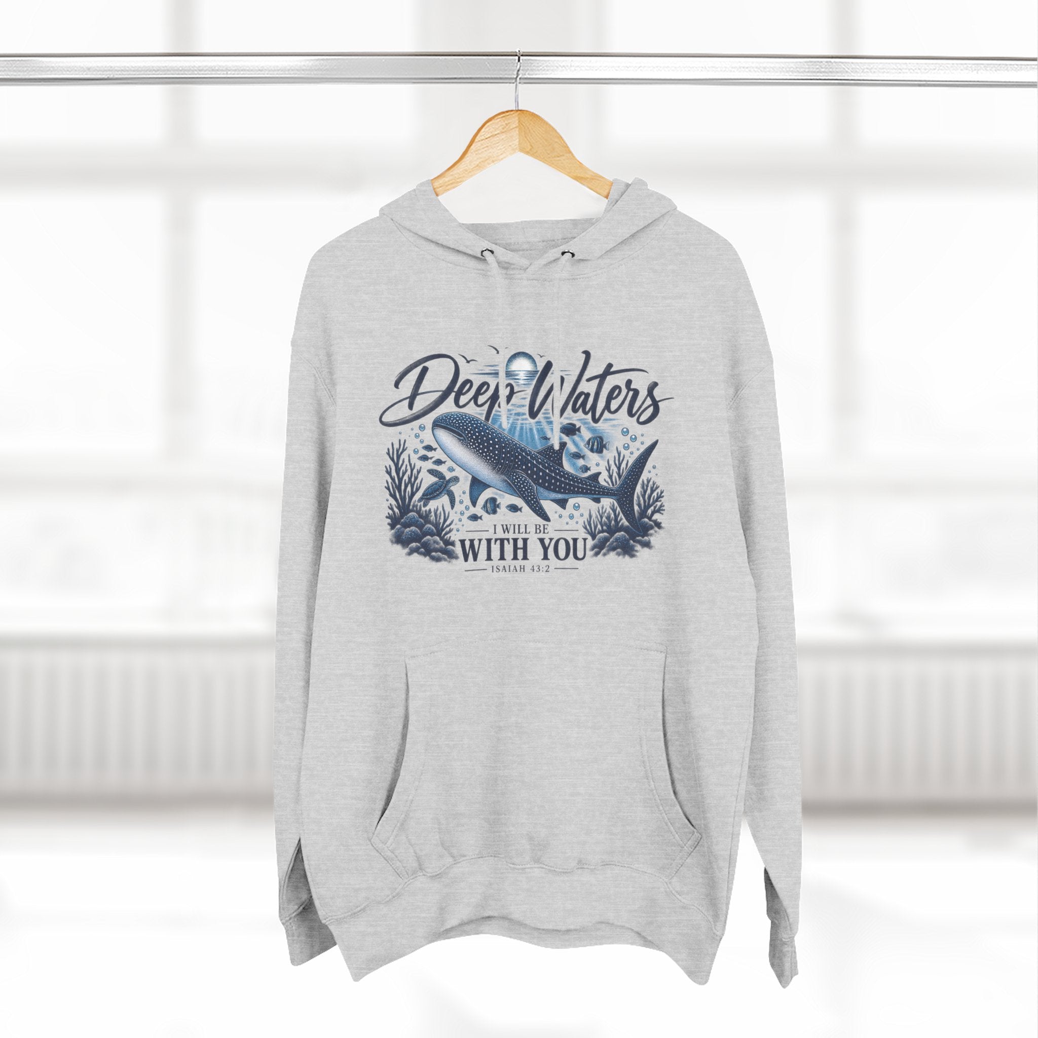 Deep Waters Whale Hoodie – "Deep Waters With You" Nautical Graphic Hoodie