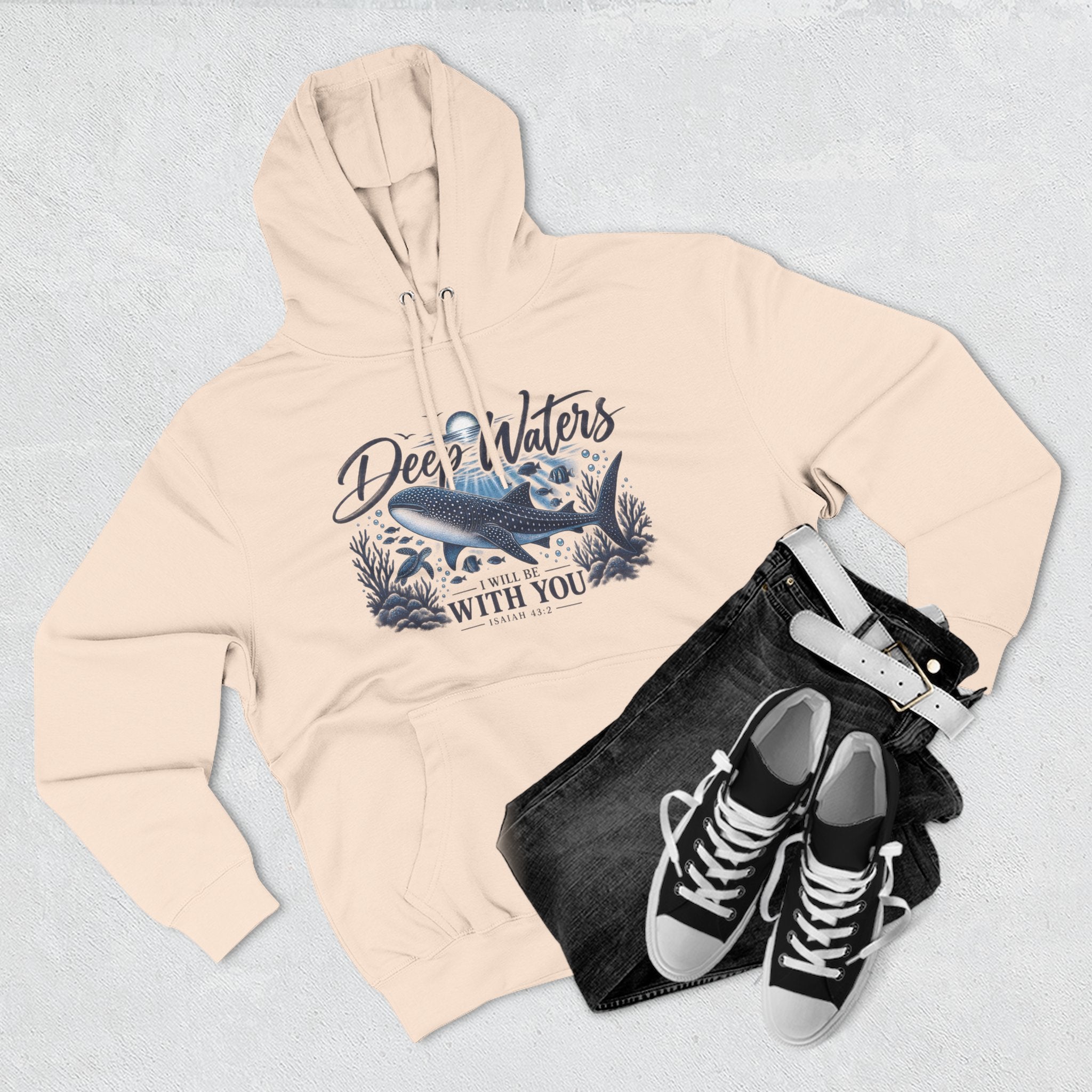 Deep Waters Whale Hoodie – "Deep Waters With You" Nautical Graphic Hoodie