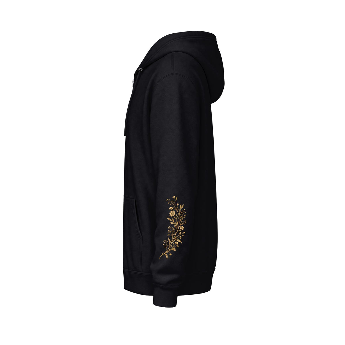 Gold Cross Zip-Up Hoodie — Christian Faith Fleece Jacket