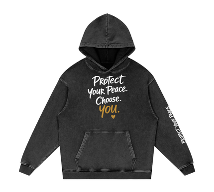 Snow Washed Loose Cotton Hoodie