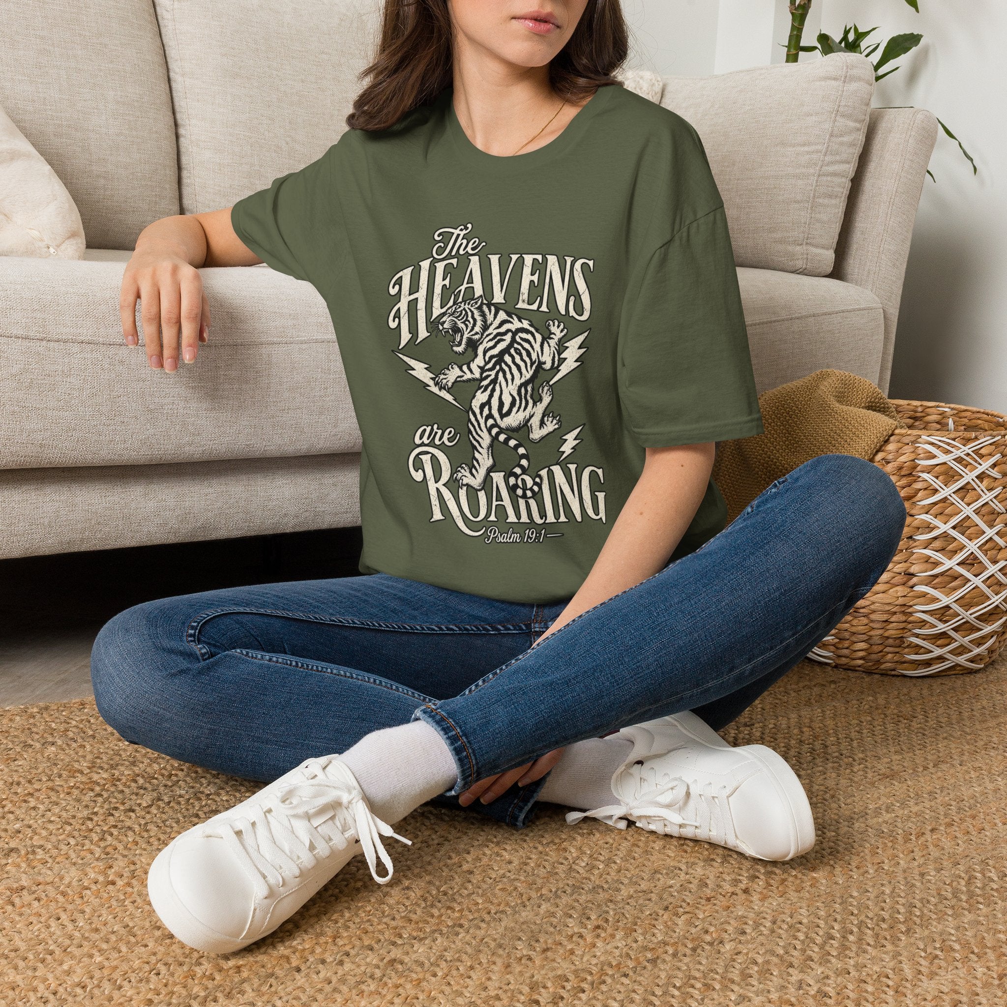 The Heavens Roaring Tiger T-Shirt — Vintage Lightning Rock Graphic Tee