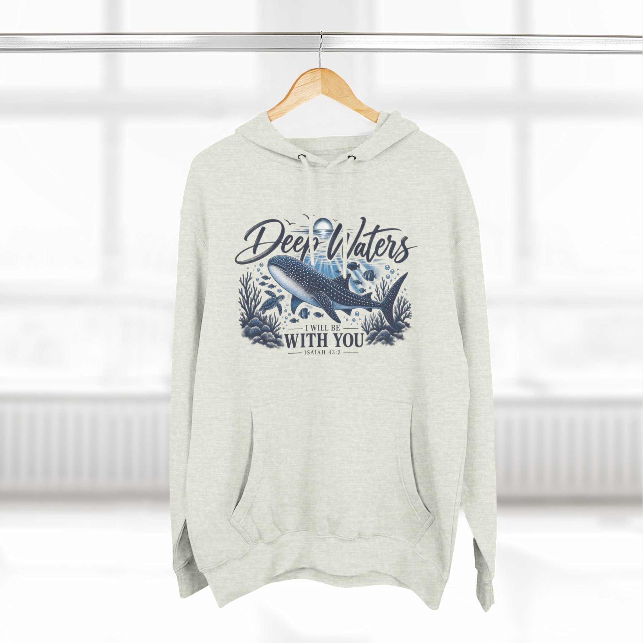 Deep Waters Whale Hoodie – "Deep Waters With You" Nautical Graphic Hoodie