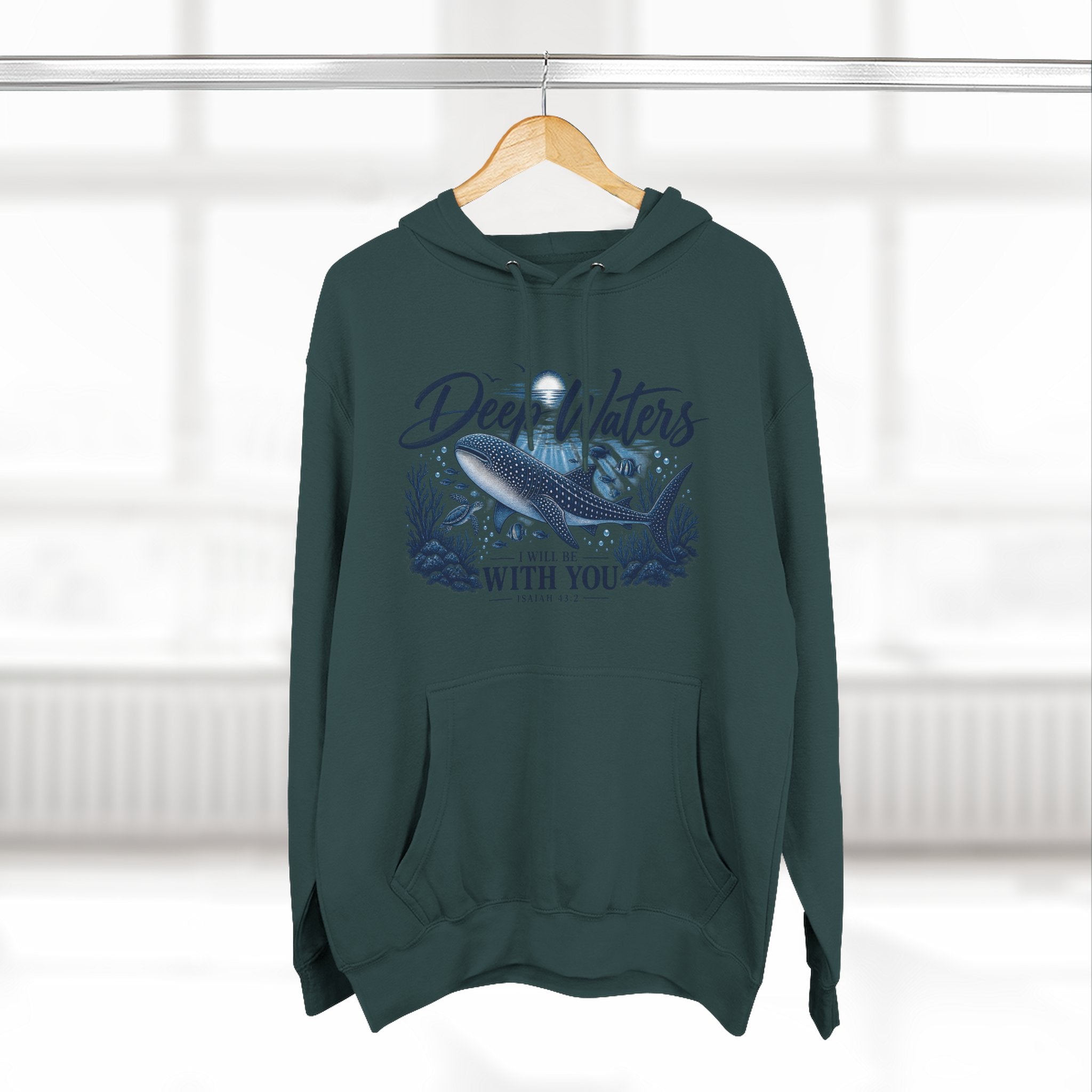 Deep Waters Whale Hoodie – "Deep Waters With You" Nautical Graphic Hoodie
