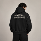 Contrast-Stitched Boxy Fleece Zip Hoodie